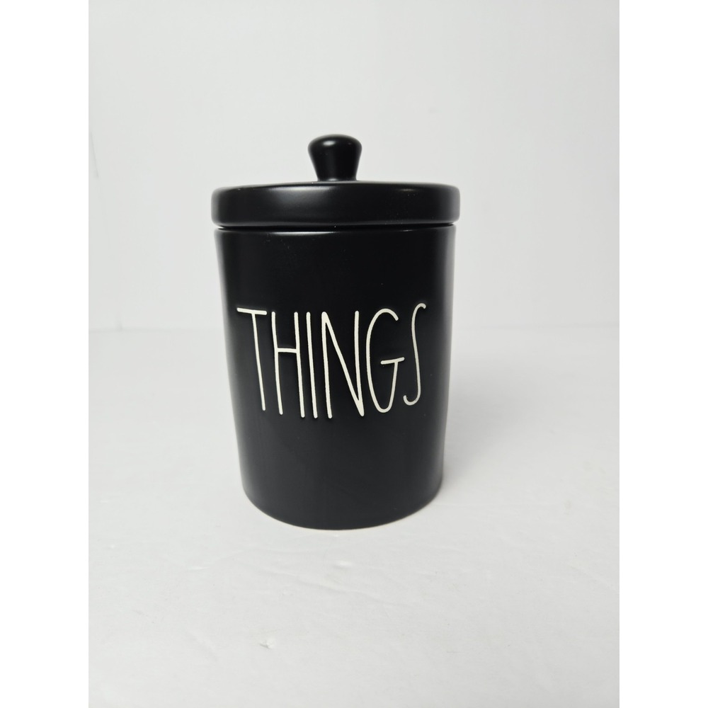 Rae Dunn Things Jar black Canister Kitchen Bathroom Vanity NEW